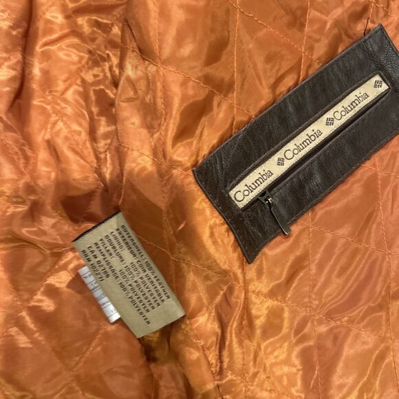 Columbia Sportswear Brown Leather Jacket Mens Large 100% Leather Outershell - Picture 10 of 12